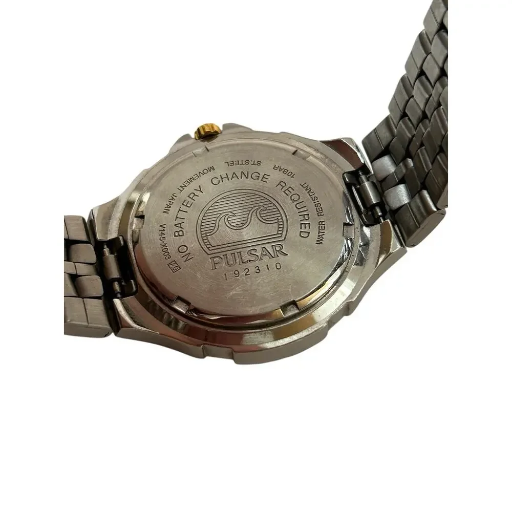 Men's Pulsar SOLAR Stainless Steel Wrist Watch 100m Date V145-X003